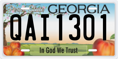 GA license plate QAI1301
