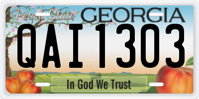 GA license plate QAI1303