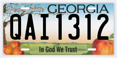 GA license plate QAI1312