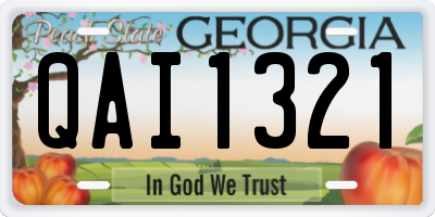 GA license plate QAI1321