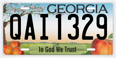 GA license plate QAI1329