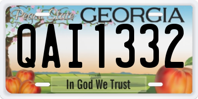 GA license plate QAI1332
