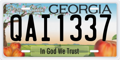 GA license plate QAI1337
