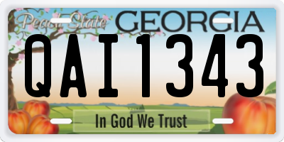GA license plate QAI1343