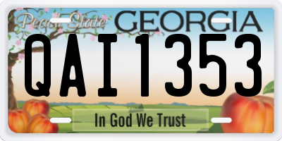 GA license plate QAI1353