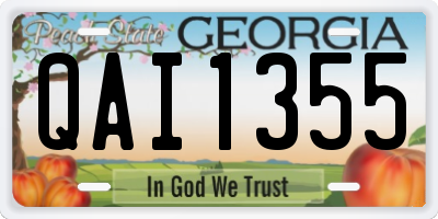GA license plate QAI1355