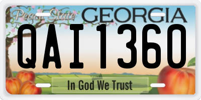 GA license plate QAI1360