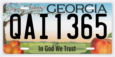 GA license plate QAI1365