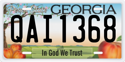 GA license plate QAI1368