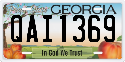 GA license plate QAI1369