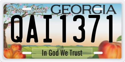 GA license plate QAI1371