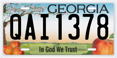 GA license plate QAI1378