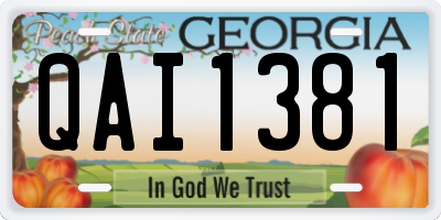 GA license plate QAI1381