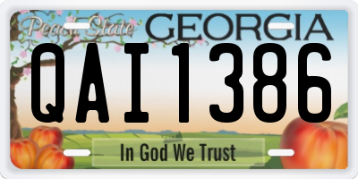 GA license plate QAI1386