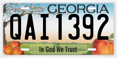 GA license plate QAI1392