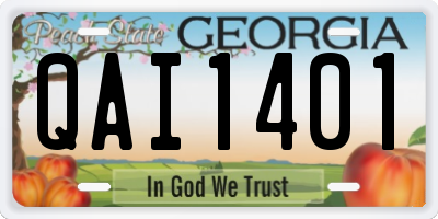 GA license plate QAI1401
