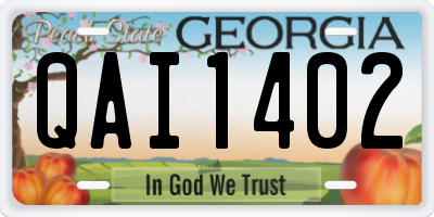 GA license plate QAI1402