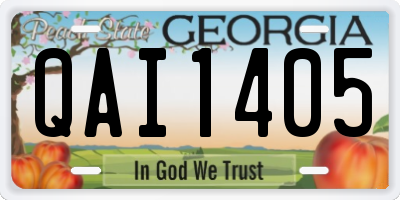 GA license plate QAI1405
