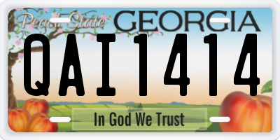 GA license plate QAI1414