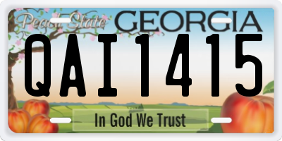 GA license plate QAI1415