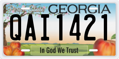 GA license plate QAI1421