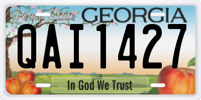 GA license plate QAI1427