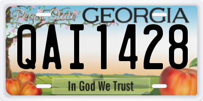 GA license plate QAI1428