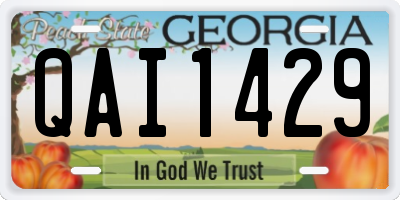 GA license plate QAI1429