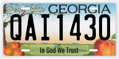 GA license plate QAI1430