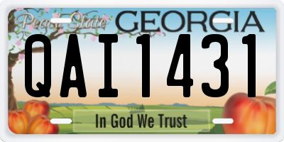 GA license plate QAI1431