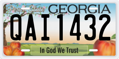 GA license plate QAI1432