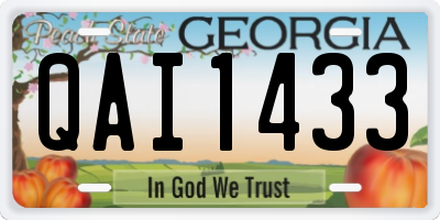 GA license plate QAI1433