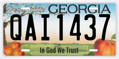 GA license plate QAI1437