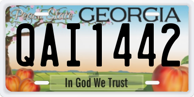 GA license plate QAI1442