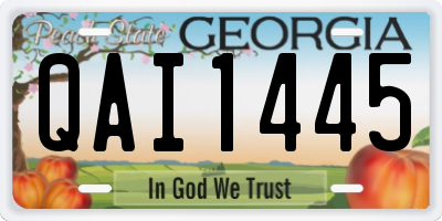 GA license plate QAI1445