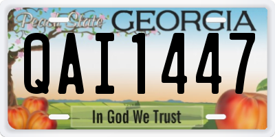 GA license plate QAI1447