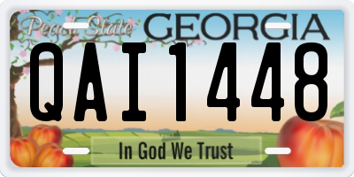 GA license plate QAI1448