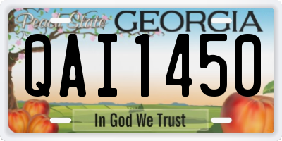 GA license plate QAI1450