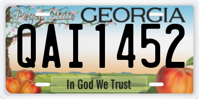 GA license plate QAI1452