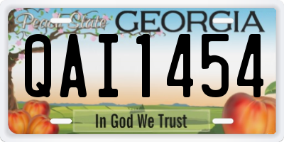 GA license plate QAI1454