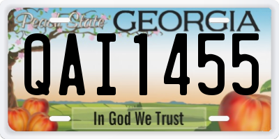 GA license plate QAI1455