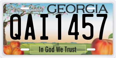 GA license plate QAI1457