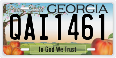 GA license plate QAI1461