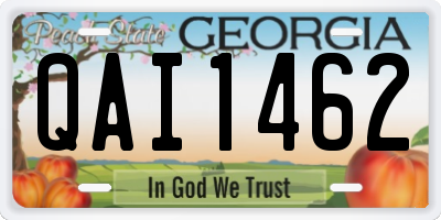 GA license plate QAI1462