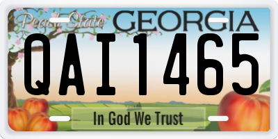 GA license plate QAI1465