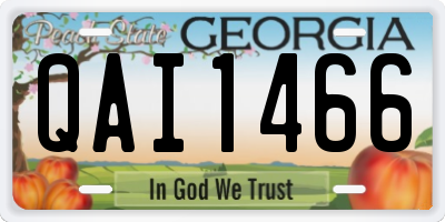 GA license plate QAI1466