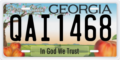 GA license plate QAI1468
