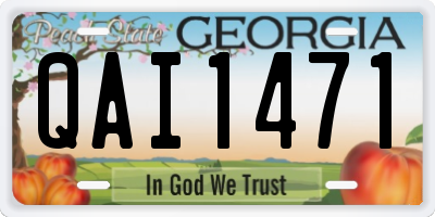 GA license plate QAI1471