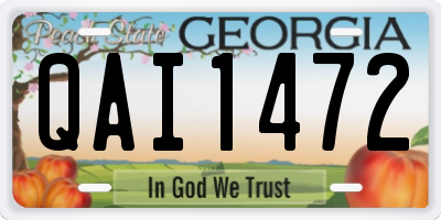 GA license plate QAI1472
