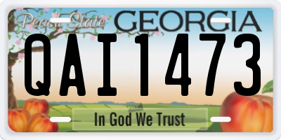 GA license plate QAI1473
